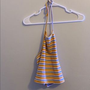 brandy melville striped halter top
